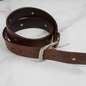 K & B Company Embossed Leather Belt sz Med